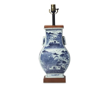 A Chinese Export Canton Porcelain Vase Mounted as a Lamp