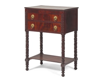 A Classical Carved Mahogany Two-Drawer Stand