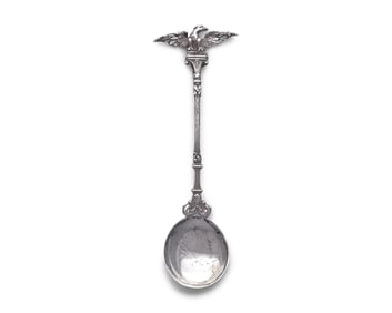 A Small Continental Silver Spoon With Eagle Terminal