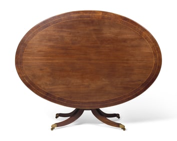A Regency Inlaid Mahogany Single-Pedestal Breakfast Table