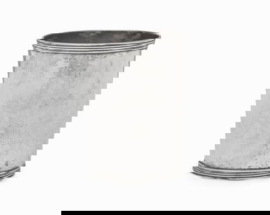 A Silver Julep Cup / Beaker: A Silver Julep Cup / Beaker Francis H. Wolfe (active 1829-1849), Philadelphia, Pennsylvania, Circa 1830-1850 Height 3 1/2 x diameter 3 inches, Weight: 3.15 oz. t. This lot is located in Philadelphia.
