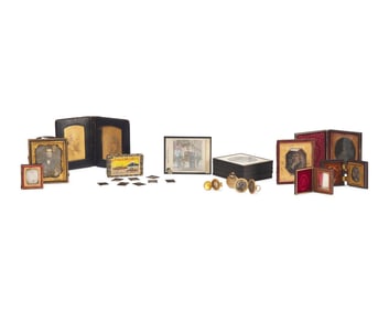 An Assorted Collection of Daguerreotypes, Tintypes, Ambrotype, and Lantern Slide Plates of Sayre