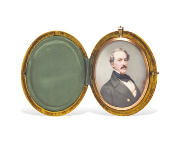 Francesco Brinati (Italian, B. 1856), A Portrait Miniature of Robert E. Lee (1807-1870)