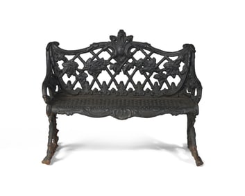 A Cast Iron Garden Bench