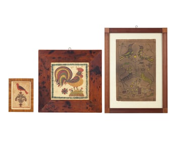 A Group of Three Fraktur Drawings
