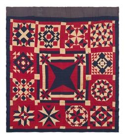 A Pieced Cotton Sampler Quilt