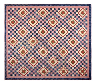 A Pieced Quilt: Irish Chain and Flowerhead Blocks