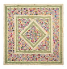 A "Postage Stamp" Pieced Quilt