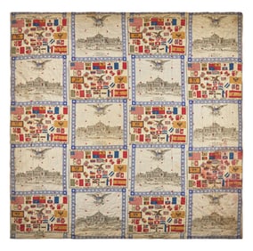 A Philadelphia Centennial Exposition Tied Coverlet