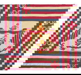 An Appliqued and Pieced Hawaiian "My Beloved Flag" Quilt Top