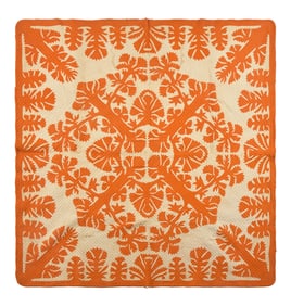 A Hawaiian Appliqued Quilt