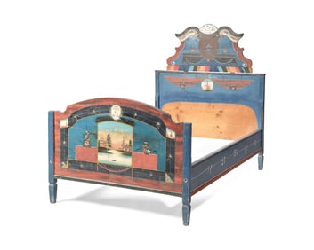 A Painted and Decorated Bed