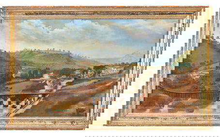 American School 19th Century, Rural Landscape with Railroad