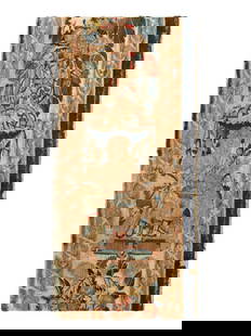 A Flemish Tapestry Border Fragment: A Flemish Tapestry Border Fragment 18th Century or Earlier Height 39 x width 19 1/2 inches. This lot is located in Palm Beach. Condition In overal
