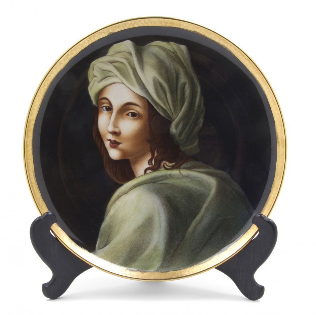 A Villeroy & Boch Ceramic Charger, Diameter 12 1/4 inch: A Villeroy & Boch Ceramic Charger, Mettlach, Imola, depicting a turbaned figure within a gilt border. Diameter 12 1/4 inches. Property from the Estate of Evelyn Stefani, Inverness, Illinois