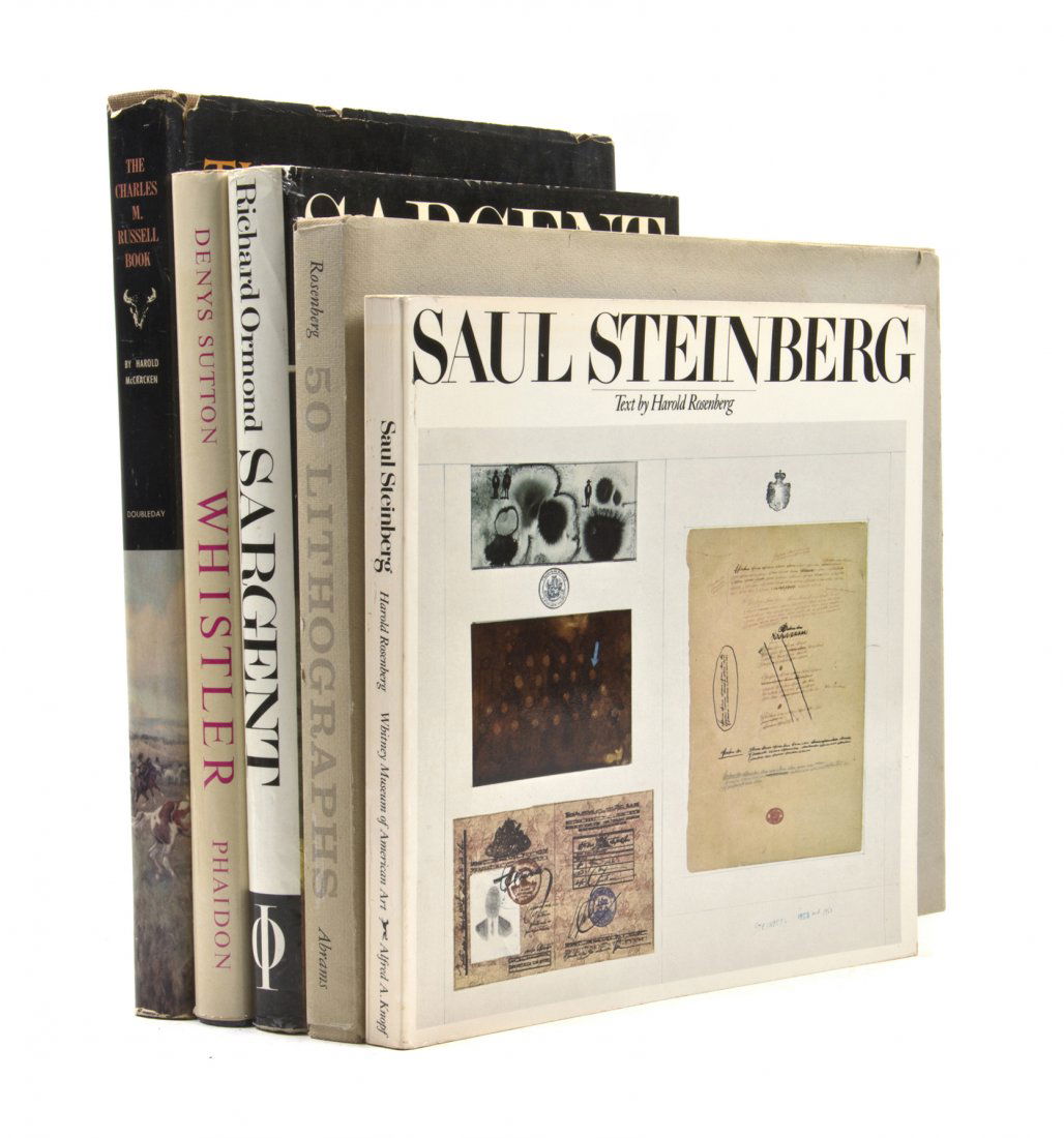(ART) A group of 5 works pertaining to Charles M. Russe: (ART) A group of five works, comprising The Charles M. Russell Book, by Harold McCracken, Sargent, by Richard Ormand, Whistler, by Debys Sutton, Saul Steinberg, by Harold R