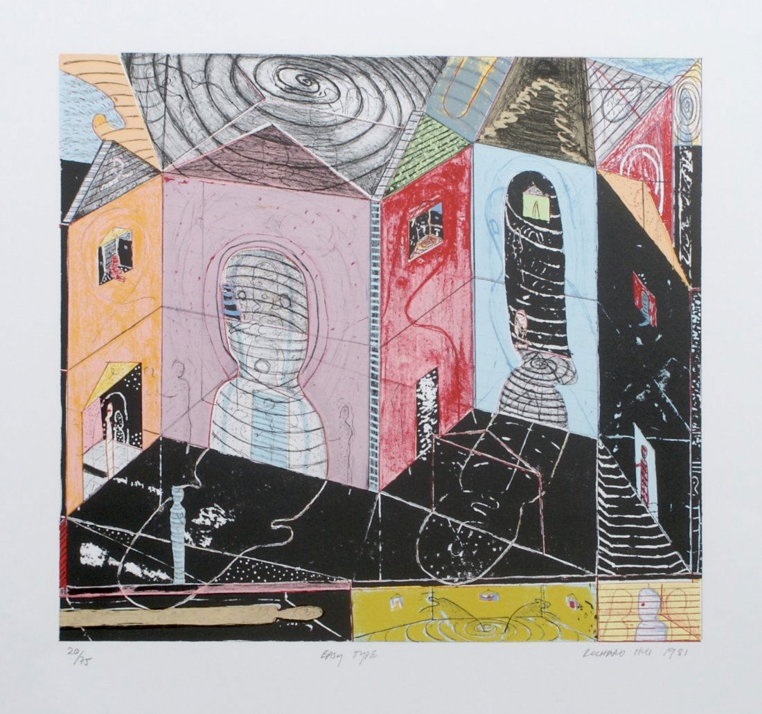 Richard Hull, (American, b. 1955), Easy Type (a pair of: Richard Hull (American, b. 1955) Easy Type (a pair of works) lithograph edition 30/75 and 20/75, each signed (lower right) 15 x 16 1/2 inches each.