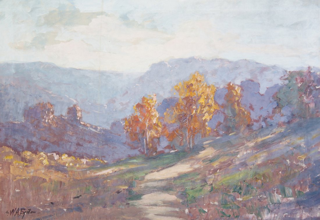William Arnold Eyden, (American, 1893-1982), Autumn Val: William Arnold Eyden (American, 1893-1982) Autumn Valley oil on canvas signed W.A. Eyden (lower left) 24 x 34 inches.