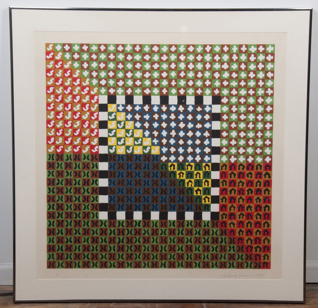 Alfred Jensen, (American, 1903-1981), Untitled, 1973: Alfred Jensen (American, 1903-1981) Untitled, 1973 print edition 48/150, signed Alfred Jensen and dated (lower right) 30 x 30 inches.