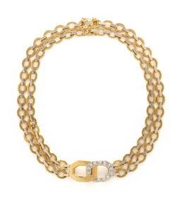 BICOLOR GOLD AND DIAMOND NECKLACE