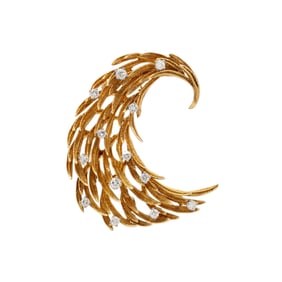 HAMMERMAN BROTHERS, YELLOW GOLD AND DIAMOND BROOCH