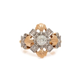 BICOLOR GOLD AND DIAMOND RING