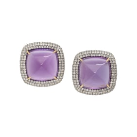 AMETHYST AND DIAMOND EARRINGS
