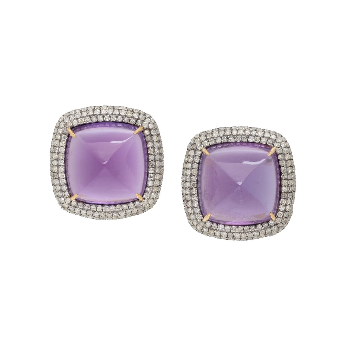 AMETHYST AND DIAMOND EARRINGS (1 of 2)