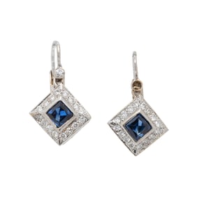 SAPPHIRE AND DIAMOND EARRINGS
