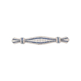 DIAMOND AND SAPPHIRE BAR PIN