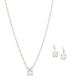 DIAMOND PENDANT NECKLACE AND EARRINGS