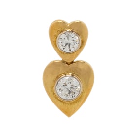 YELLOW GOLD AND DIAMOND HEART SLIDE PENDANT