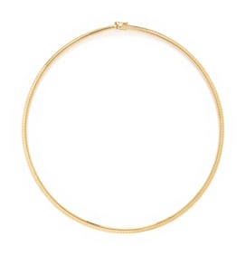 YELLOW GOLD OMEGA NECKLACE