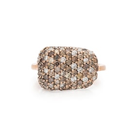 LOW KARAT ROSE GOLD AND DIAMOND RING