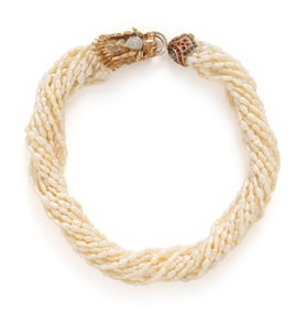 KESHI PEARL AND MULTIGEM DRAGON TORSADE NECKLACE