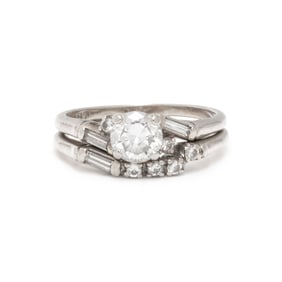 DIAMOND RING AND BAND SET