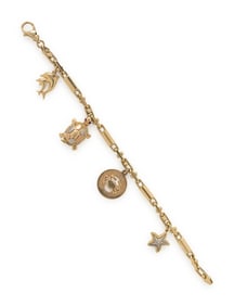 GOLD MARINE CHARM BRACELET