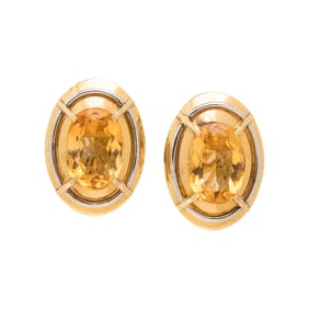 BICOLOR GOLD AND CITRINE EARRINGS