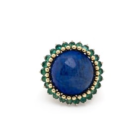 LAPIS LAZULI AND EMERALD RING