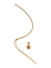 ELGIN, YELLOW GOLD POCKET WATCH WITH WATCH CHAIN AND LAPEL PIN