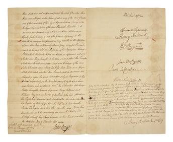 [Americana] [Declaration of Independence] Livingston, Philip. Manuscript Document, signed