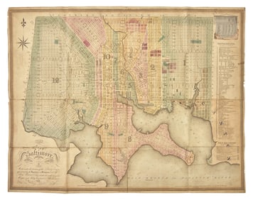 [Americana] Lucas, F(ielding). Plan of the City of Baltimore, Compiled from Actual Survey...