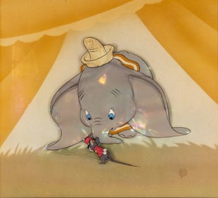 [Children's & Illustrations]. [Disney, Walt] Production Animation Cel from Walt Disney's "Dumbo"