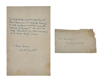 [Literature] Dickens, Charles. Autograph Note