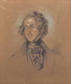 [Literature] [Dickens, Charles]. Taylor, Alfred Henry. Original Pencil and Wash Portrait, with an