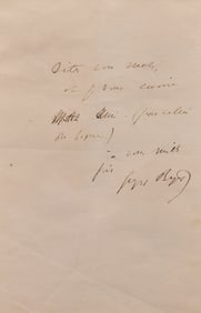[Music] Bizet, Georges. Autograph Note, signed