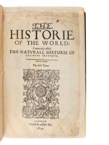 [Natural History] Pliny, The Elder. The Historie of the World: Commonly Called, The Naturall
