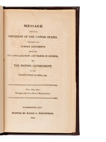 [Presidential] [Madison, James] Message from the President of the United States, Transmitting Sundry
