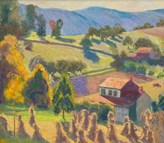 Bernard Badura (American, 1896-1986) Summer Haystacks