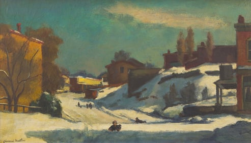 Giovanni Martino (American, 1908-1997) Study for Hilly Street; with Philadelphia Streetscape (A